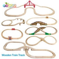 compatible with tomas and friends wooden train track set toys for children wooden railway toy diy road accessories toy kids gift