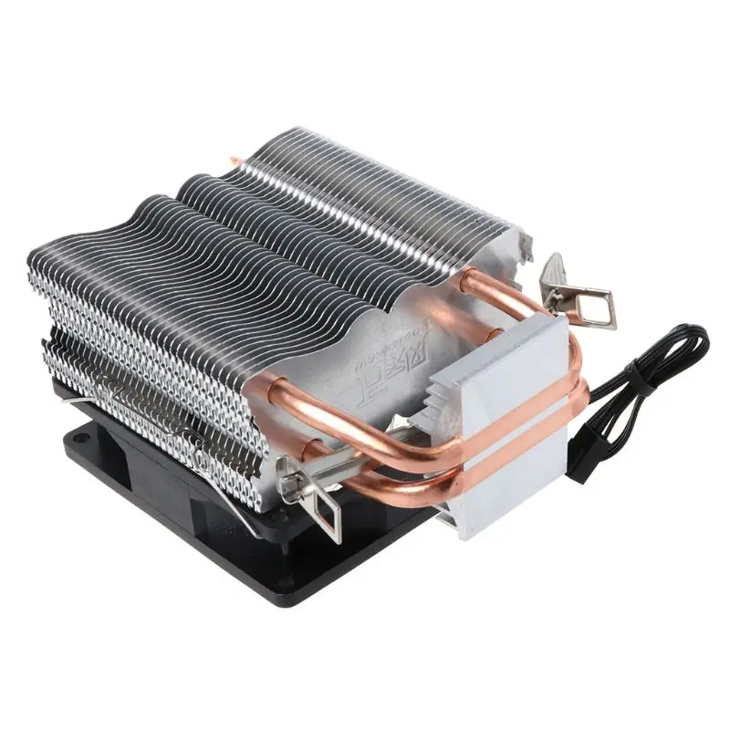 

CPU Cooler Fan Dual Heatpipe Heat Sink with RGB Light for Intel LAG 1155 1156