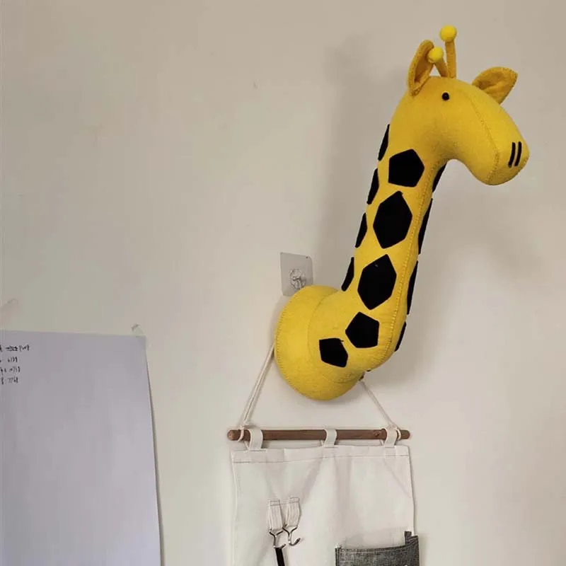 Zebra/Elephant/Giraffe 3D Animal Head Wall Mount Children Stuffed Toys Kids Room Wall Art Hanging Home Decoration Birthday Gifts images - 6