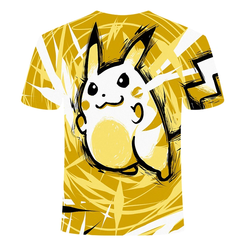 Pokemon футболка Пикачу 3D печатных Для Мужчин's женщин Детская детские забавные