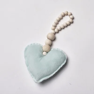 green-heart 2 м ручная работа 30 шт. Макарон цветные шарики украшение с шариками детский тент комната деревянный вышитый бисером кулон декоративная настенная вешалка B1800 - Цвет: green-heart
