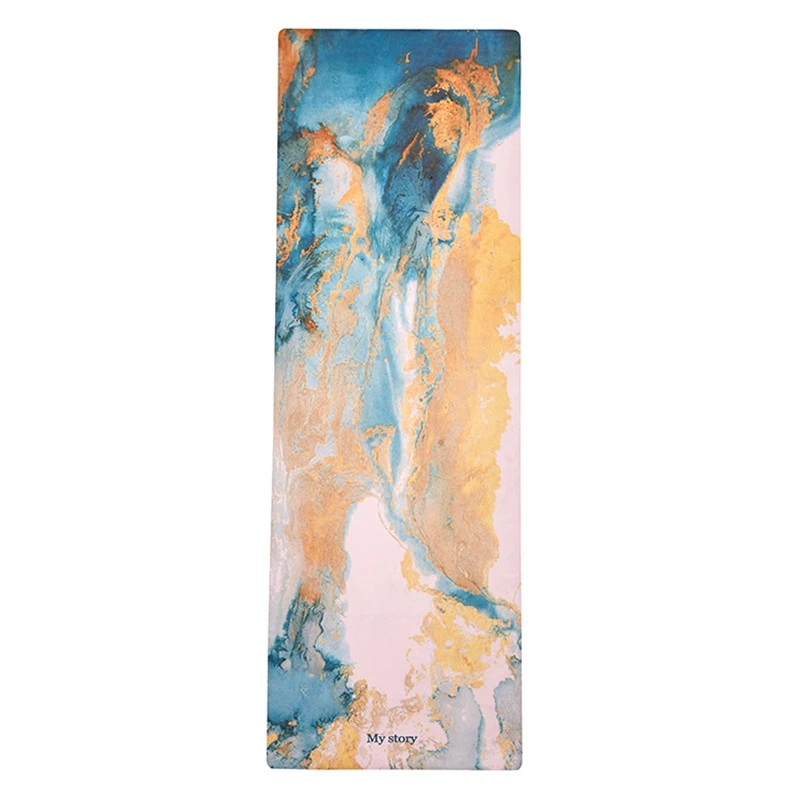 72*27 Φ экологически чистый натуральный резиновый замшевый Коврик для йоги с принтом складное портативное