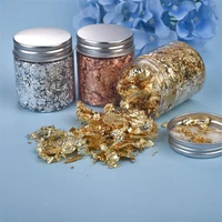 1 bottle gold leaf flakes gold silver confetti filling for diy epoxy resin craft nail art materials foil paper jewelry making