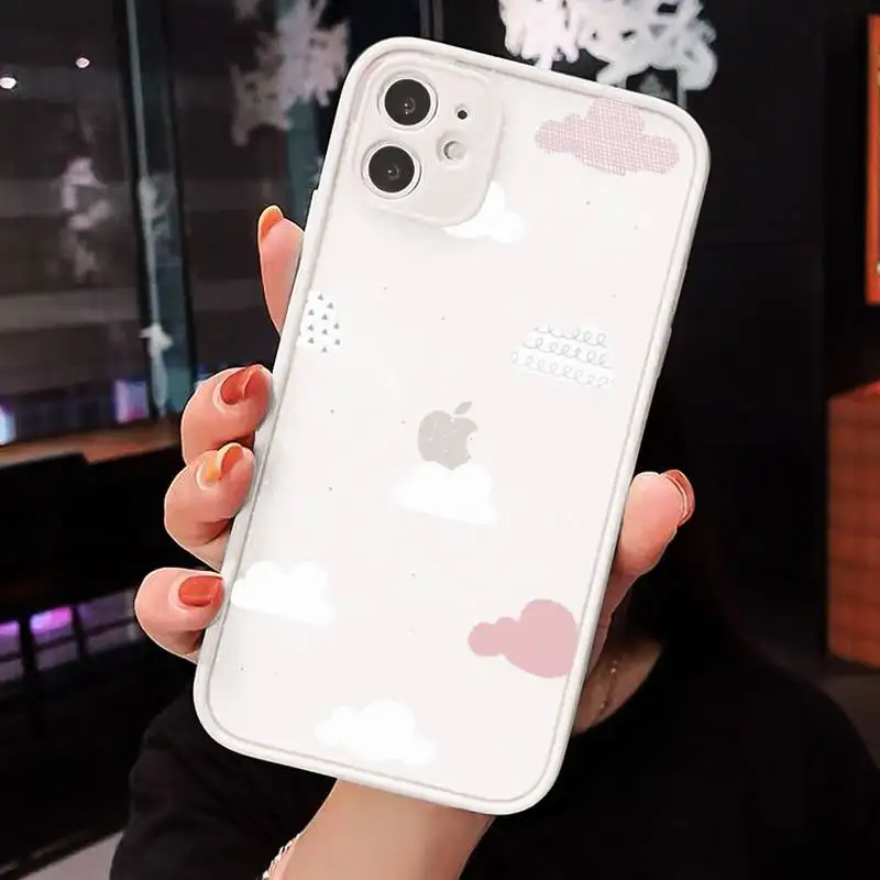 

Clouds pattern Phone Cases matte transparent For iphone 7 8 11 12 plus mini x xs xr pro max cover