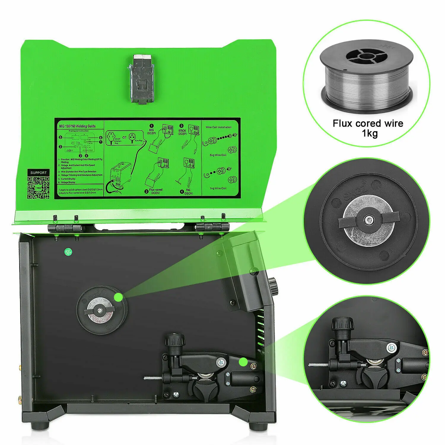 Сварочный аппарат MIG IGBT инвертор 130 А перезагрузка газа без MAG STICK LIFT TIG 4 в 1