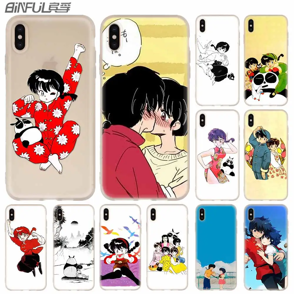 Силиконовые мягкие чехлы для iPhone 11 12 Pro X XS Max XR 6 6S 7 8 Plus 5 Mini SE 2020 чехол с аниме Ranma