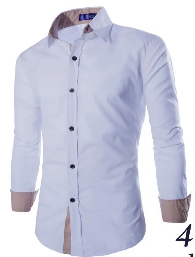 Новая рубашка с длинными рукавами для мужчин повседневные рубашки отложным