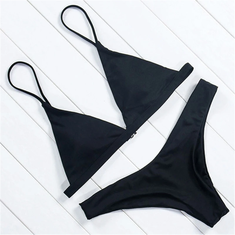 

2021 Solid Color Bikini Women Swimming Bathing Suit Beachwear Swimwear Swimsuit Sexy Push Up Bikinis Set Summer Brazilian Bikini