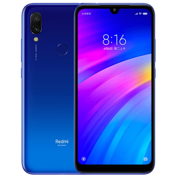 Blue Глобальный Встроенная память Xiaomi Redmi 7, 3 Гб оперативной памяти, 32 Гб встроенной памяти, мобильный телефон Snapdragon 632 Octa Core 6,26 дюйма, разрешение Full Экран 12MP Камера 4000 мА/ч, Батарея - Цвет: Blue