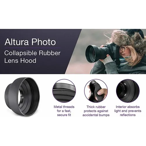 67 mm tianya 3-stage adjustable rubber lens hood for CANON 18-135mm (15x15cm) | Электроника