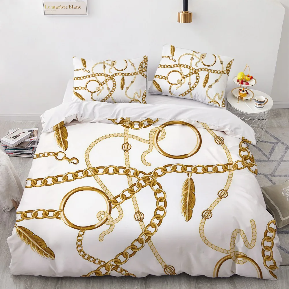 

Baroque Comforther Covers 3D Custom Design Modern Quilt Cover Sets Pillow Case 200*230cm Full Twin Double Size Black Bedding Set