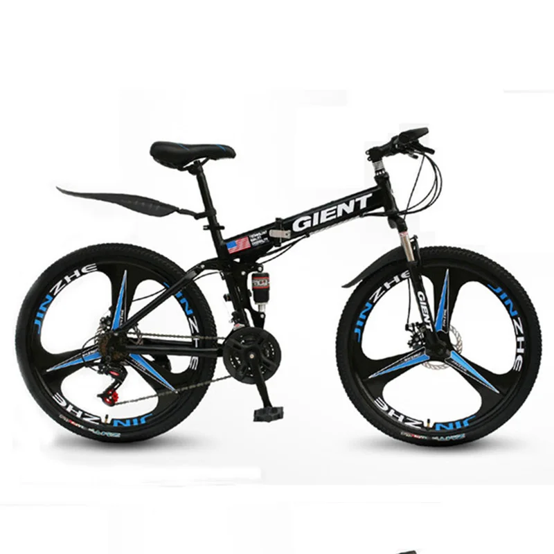 Горный складной велосипед три ножа 21 Скорость 26 дюймов двойной амортизационный