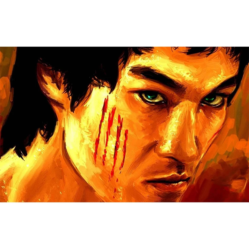 

New 5d diy Full square /round diamond painting Chinese Kung Fu Bruce Lee 3D embroidery Cross Stitch mosaic home decoration Art