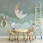 Скандинавский мультфильм Добрый ночной Медведь фон для детской комнаты Настенные обои декор для детской спальни настенная бумага 3D Papel De Parede 3d