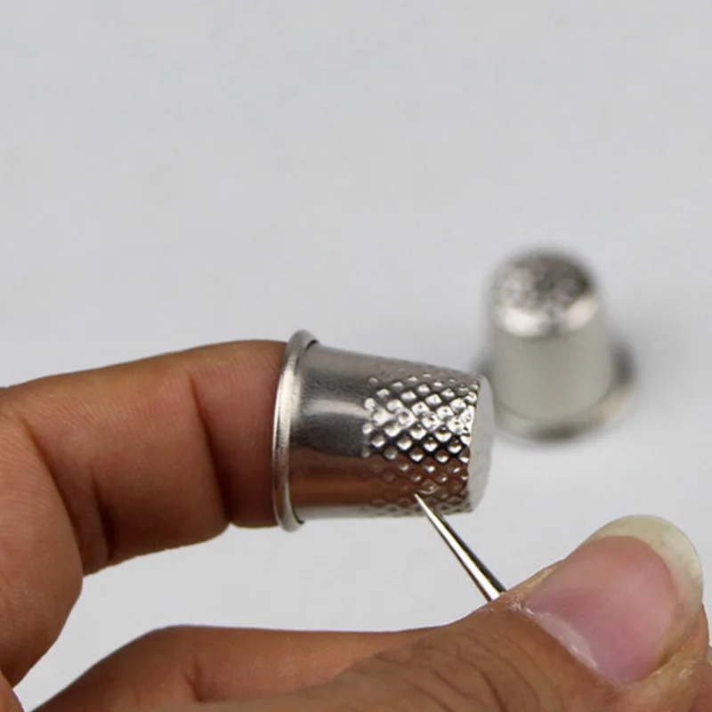 

3 Pcs Thimbles Tailor Sewing Tool Silver Metal Grip Finger Shield Protector Pin Needle Handworking Sew Machine Accessory EF