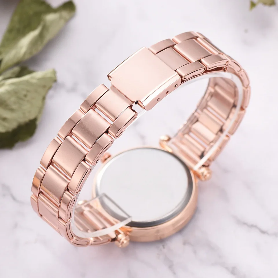 Fashion Women's Watch 200 zegarek damski Black Bracelet Casual Stainless Steel with Marble Strap Dress Relogio Feminino | Наручные