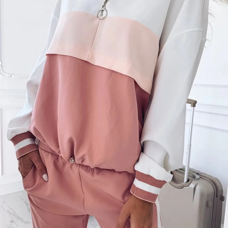 

Lounge Wear Plus Size Tracksuit Women Jogging Femme Two Piece Pants Set Spring Loose Suits 2021 Women Suits
