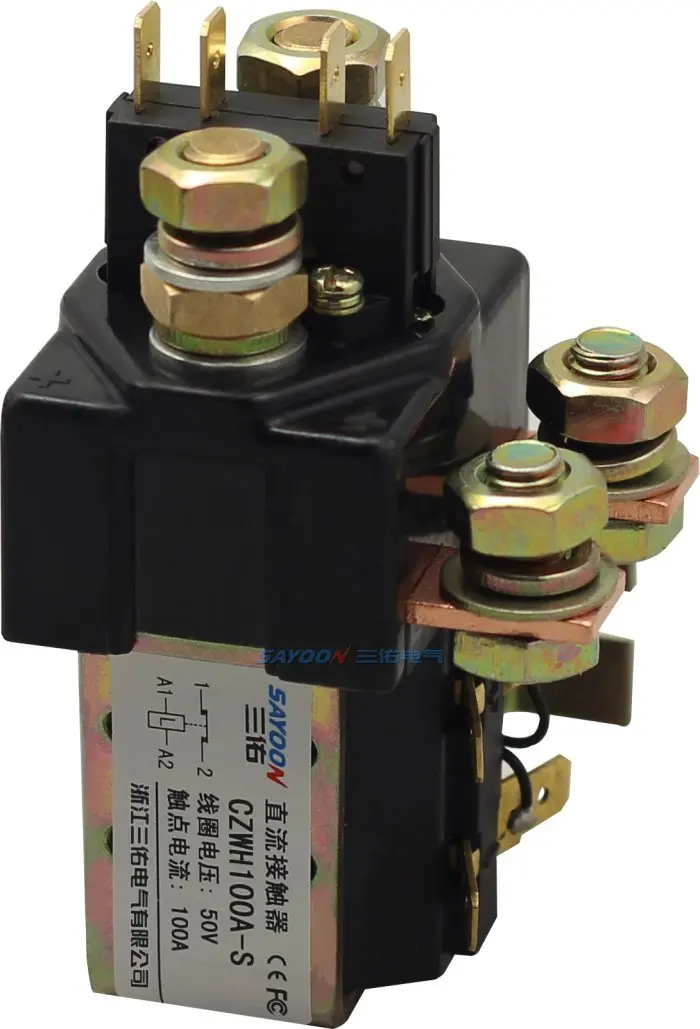 SAYOON CZWH100A-S DC6V 12v 24V 36V 48V 60V 72V 100A контактор используется для электрических транспортных средств, инженерных машин и так далее.