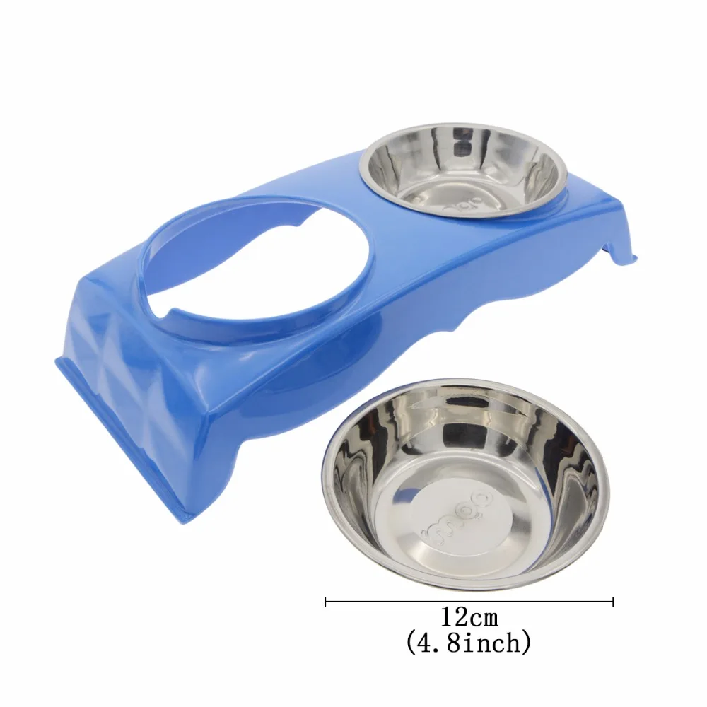 

Saim Pet Feeder Dog Bowl Double Bowl Food Feeder for Dogs Cats Plastic Stand Feeding Dish Puppy Dog Eating Bowls