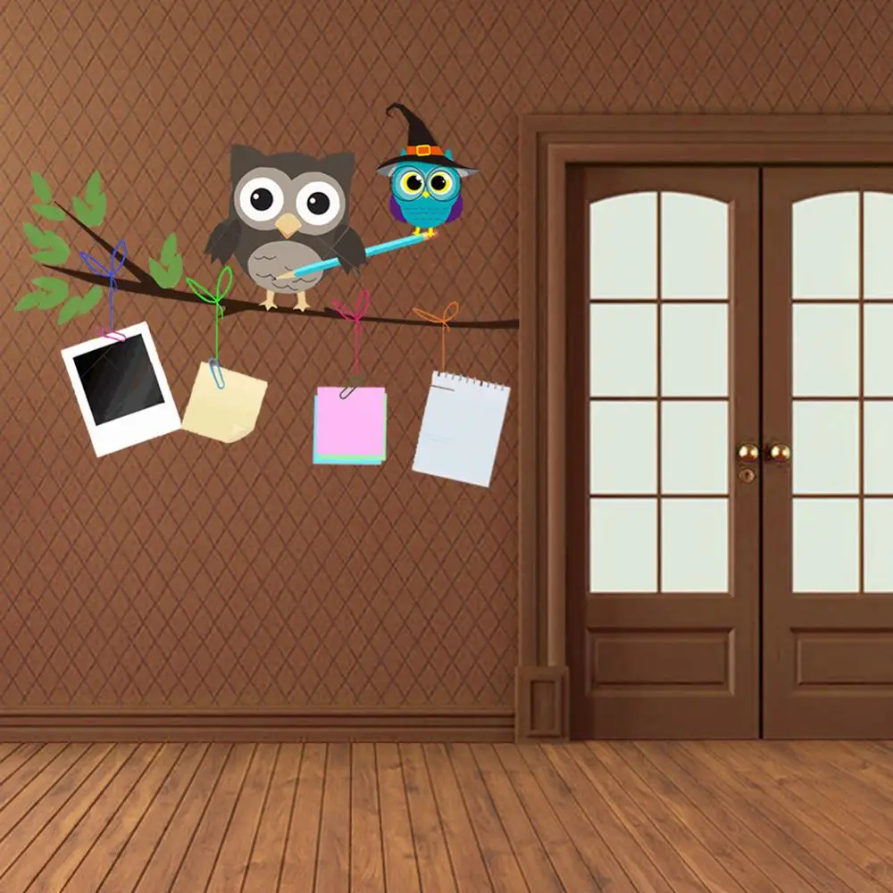 Мультфильм Ручная роспись Сова Детские наклейки на стену спальня Детский сад