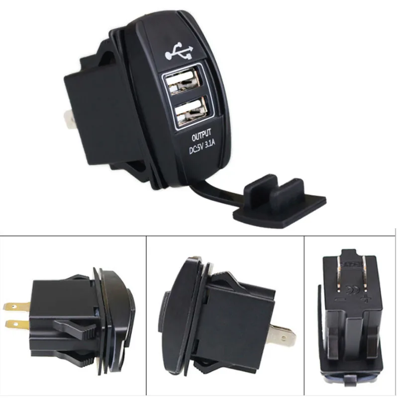 Универсальное USB Автомобильное зарядное устройство 5V 3.1A Авто розетка адаптер 2