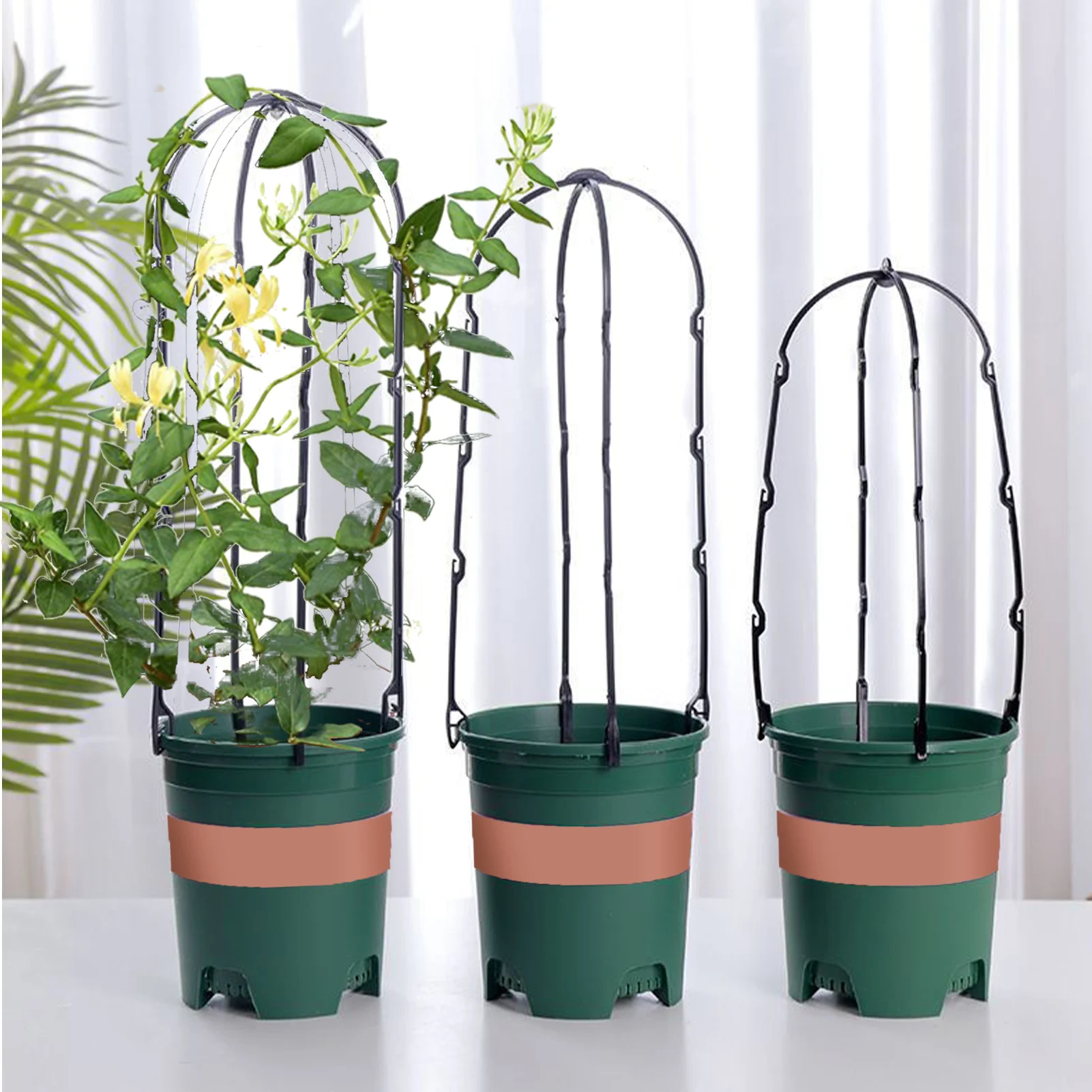 

10PCS Climbing Flower Stand Garden Plant Pot Obelisks Plastic Vine Climbing Potted Plant Support Frame Fixed Bracket 28/37/47cm