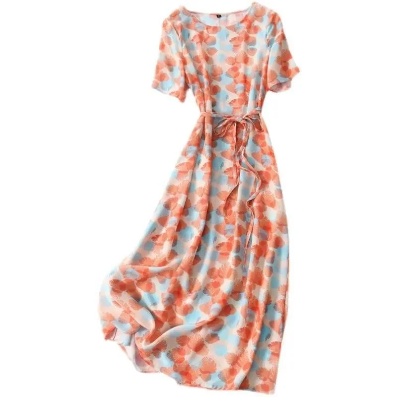 Платье женское шифоновое во французском стиле с завязкой в Харадзюку летнее
