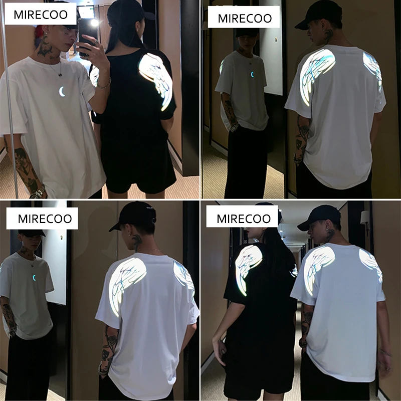 Футболка мужская Светоотражающая в стиле Харадзюку | Мужская одежда