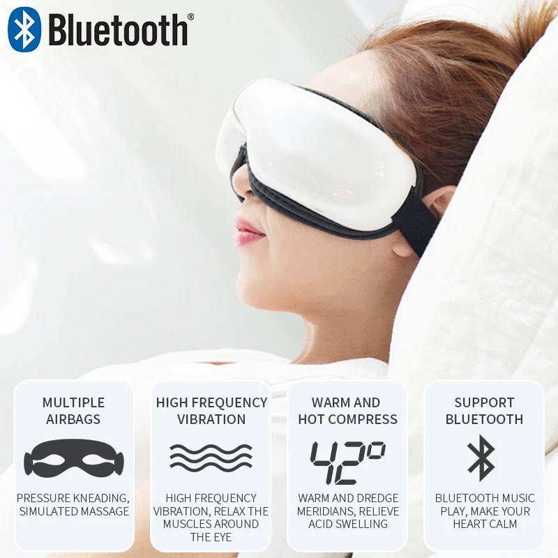 Беспроводной Bluetooth массажер для глаз многофункциональный прибор релаксации и