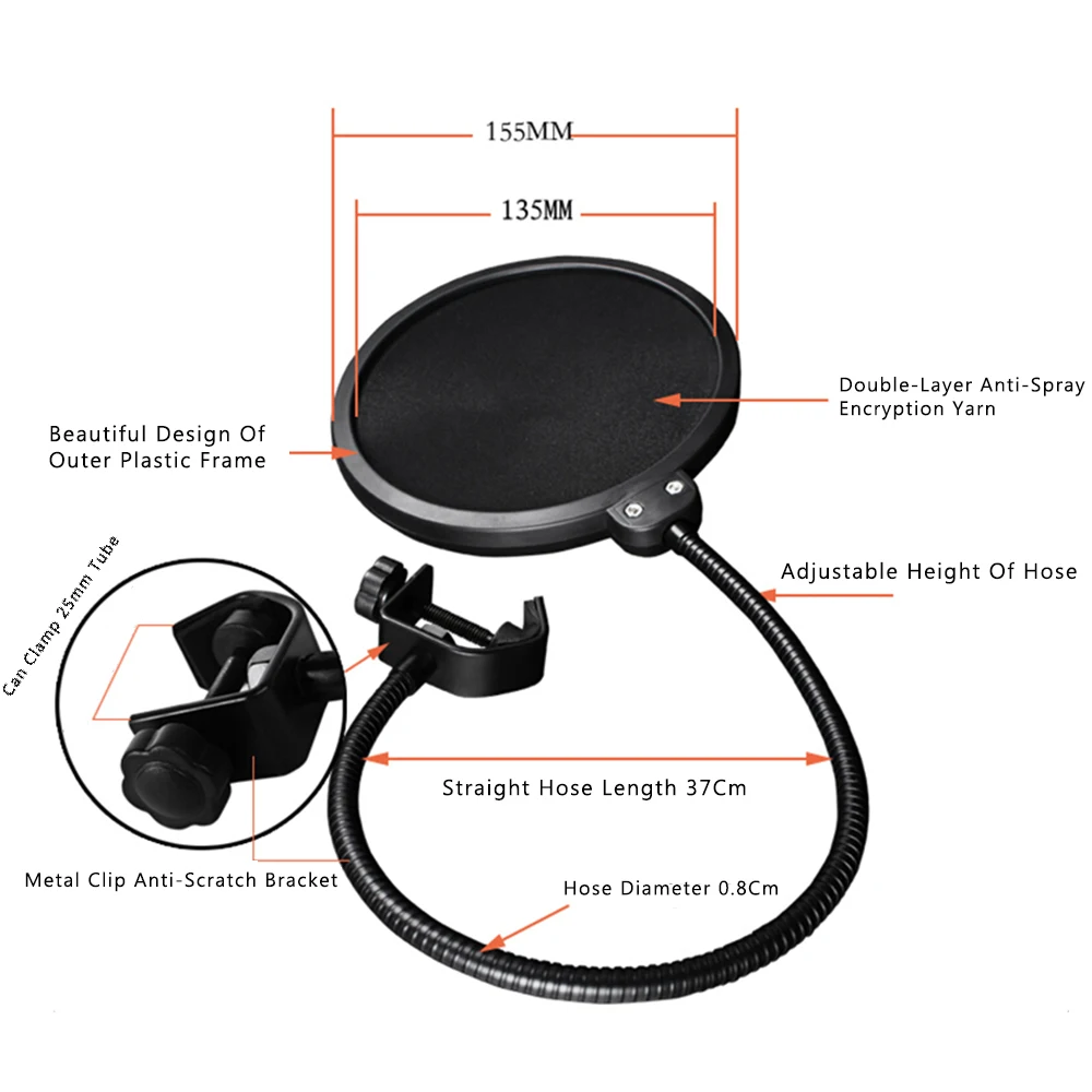 KFW WS 04 Профессиональный двухслойный K трек записывающий микрофон Анти