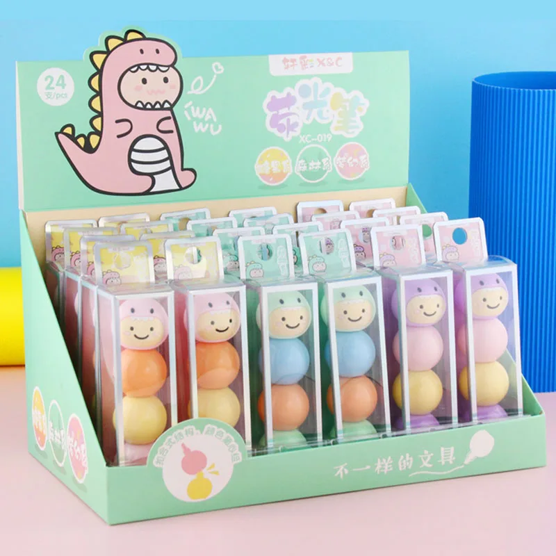 

24 шт./лот мини-динозавр, строительный блок, хайлайтер, милая деталь, рисование, художественный маркер, ручка, школьные принадлежности, канцел...