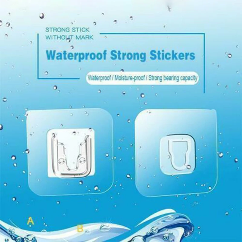 

2/10/20 pcs Doppelseitigem Klebeband Wand Haken Transparent Kleben Kleiderbgel Abnehmbare Klar Haken fr Kche Bad