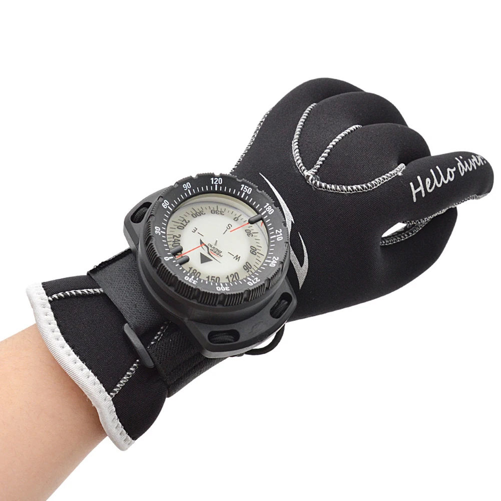 

50m Waterproof Diving Compass Underwater Caving Camping Compass with Elastic Rope Diving Scuba Fluorescent Dial Point Guide