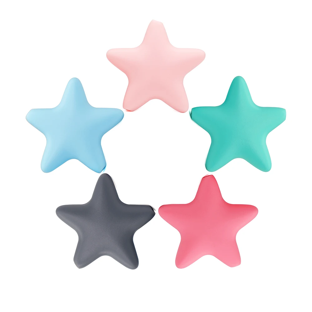 

2pcs Starfish shaped silica gel tooth beads handmade DIY silica gel tooth beads bisphenol A free food grade silica gel beads