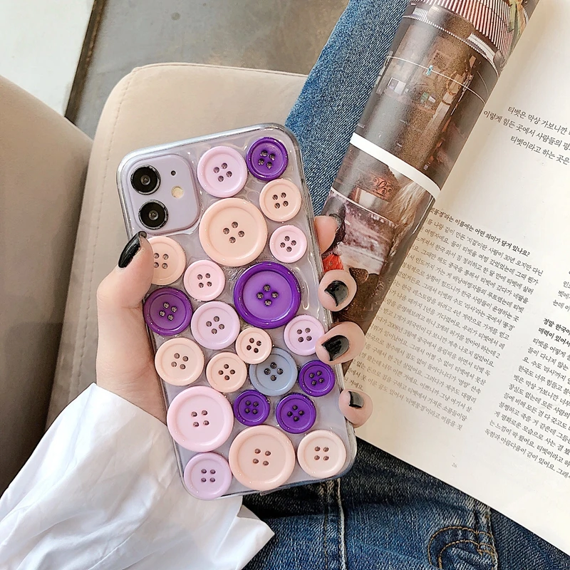 Insta Style Candy Color Button Soft Silicone TPU Phone Cover For Apple iPhone SE 2nd Gen X XR XS 11 Pro Max 8 7 Plus Case Coque | Мобильные