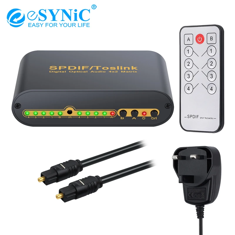 Proster 5x1 Цифровой оптический аудио коммутатор SPDIF/Toslink коммутатор 5x1 с ИК-пультом дистанционного управления оптический TosLink вход для AV усилителя