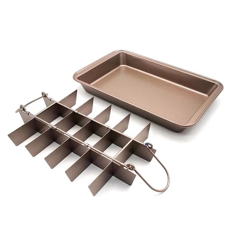 

Brownie Pan 18 Pre-slice Nonstick Baking Tray with Dividers Chocolate Cake Mold Square Baking Pan Bakeware