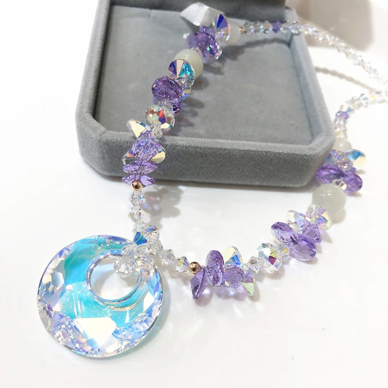 

Luxury fashion women Austrian crystal necklace 210329-23