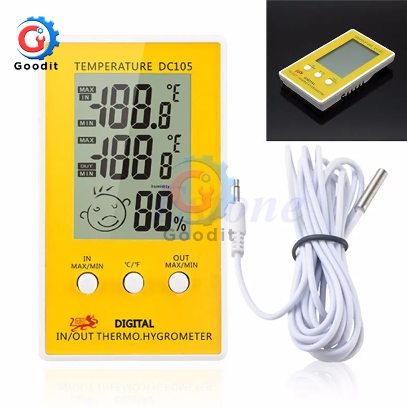 Цифровой термометр гигрометр с ЖК дисплеем метеостанция измерителем влажности