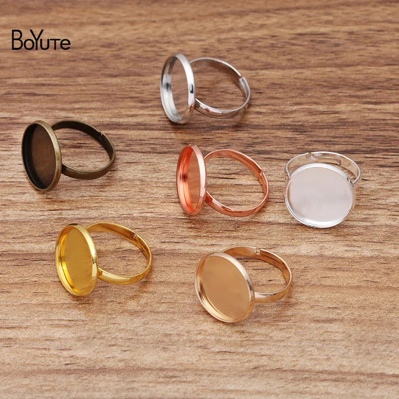 Боютэ (50 штук/лот) Подходит для кабошонов 10мм 12мм 14мм 16мм 18мм 20мм, регулируемая основа кольца для украшений.