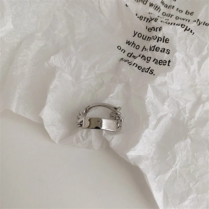 

French Style Green Black Square Rhinestone Chain Ring for Women Girl Metal Gold Silver Color Geometric Joint Wedding Rings