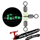 10 шт.лот светящийся поперечный тройной рыболовный соединитель, поворотный крючок для морской рыбалки, снасти, аксессуары, высокое качество, рыба