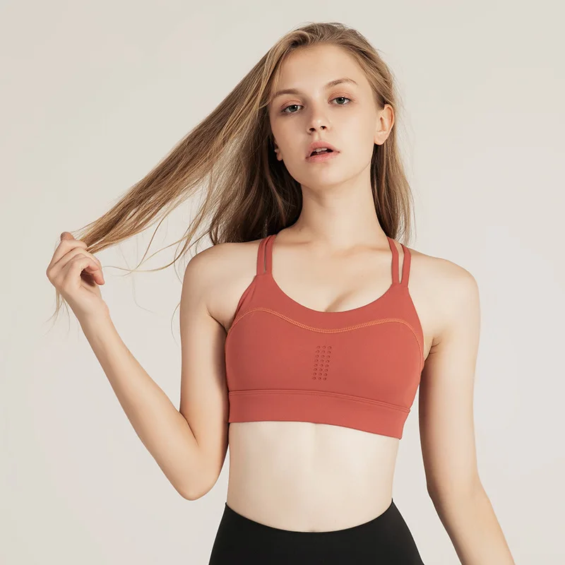 Новые осенние женские спортивные бюстгальтеры для йоги противоударные