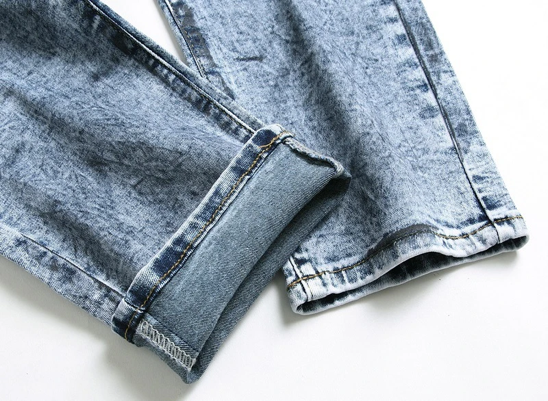 

Hip Hop Streetwear Palm Print Jeans Men Motorcycle Biker Denim Pants Fashion Denim Trousers Slim Fit High Quality NZ105