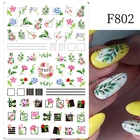 1 шт. 3D наклейки для ногтей цветы листья самоклеящиеся слайдеры буквы дизайн ногтей украшения Любовь Сердце переводки аксессуары для маникюра