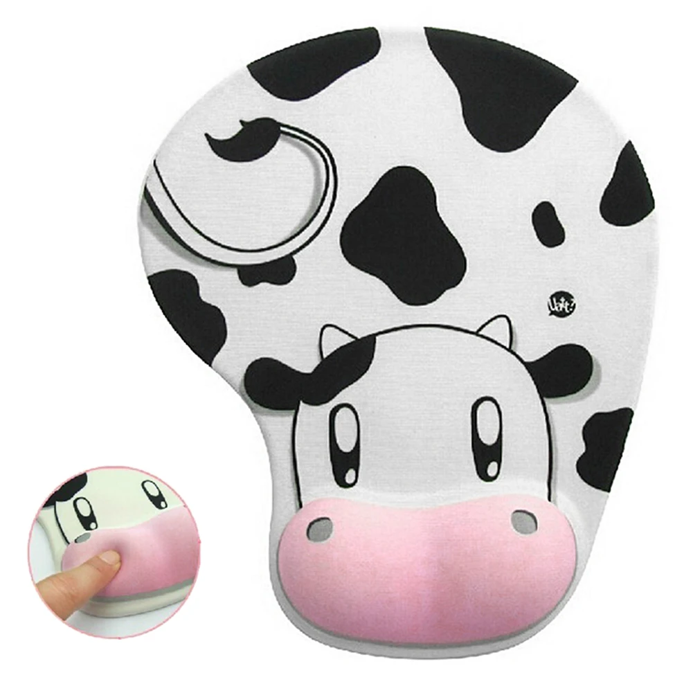 

Cow Pattern Anti-slip Ultra-smooth With Wrist Mat Silicone Stereoscopic Lovely Desktop Cute Accessories Mouse Pad