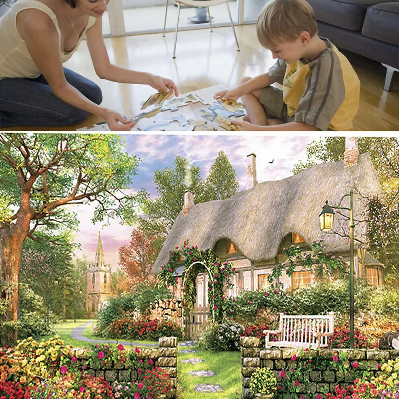 

1000 Pieces England Cottage Jigsaw Puzzle for Adults Learning Education Games THJ99