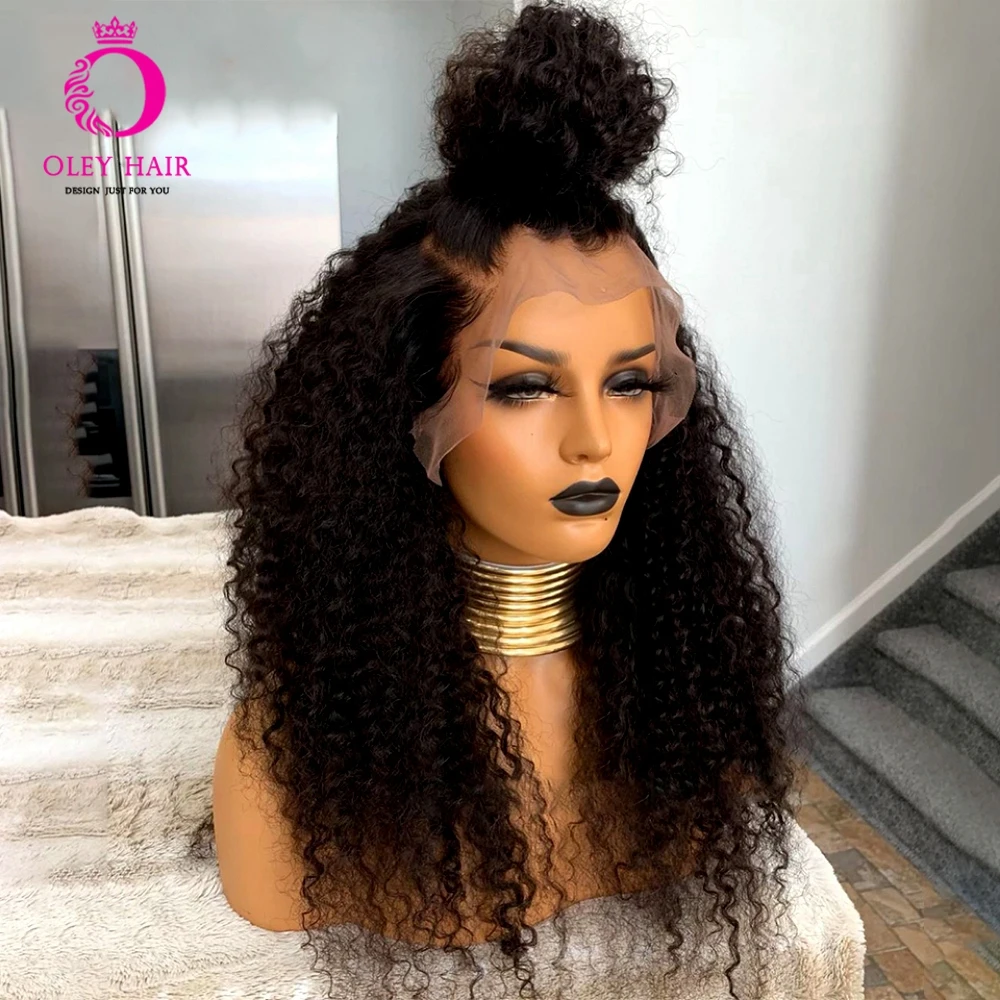 Afro Kinky Curly Black Synthetic Lace Front Wig High Tempearture Fiber Daily Use/ Cosplay Drag Queen Wigs For Black Women