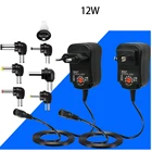 100 шт.лот 3 в 4,5 в 5 в 6 в 9 в 12 В 2 а Регулируемый блок питания с европейской вилкой Универсальное зарядное устройство переменногопостоянного тока 12 В 5 в 1 А Импульсный источник питания 12 Вт