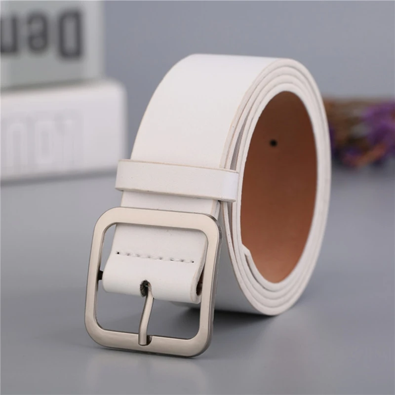 New fashion designer design ladies square buckle retro belt trend simple youth belt decoration casual Cowhide belts2021New